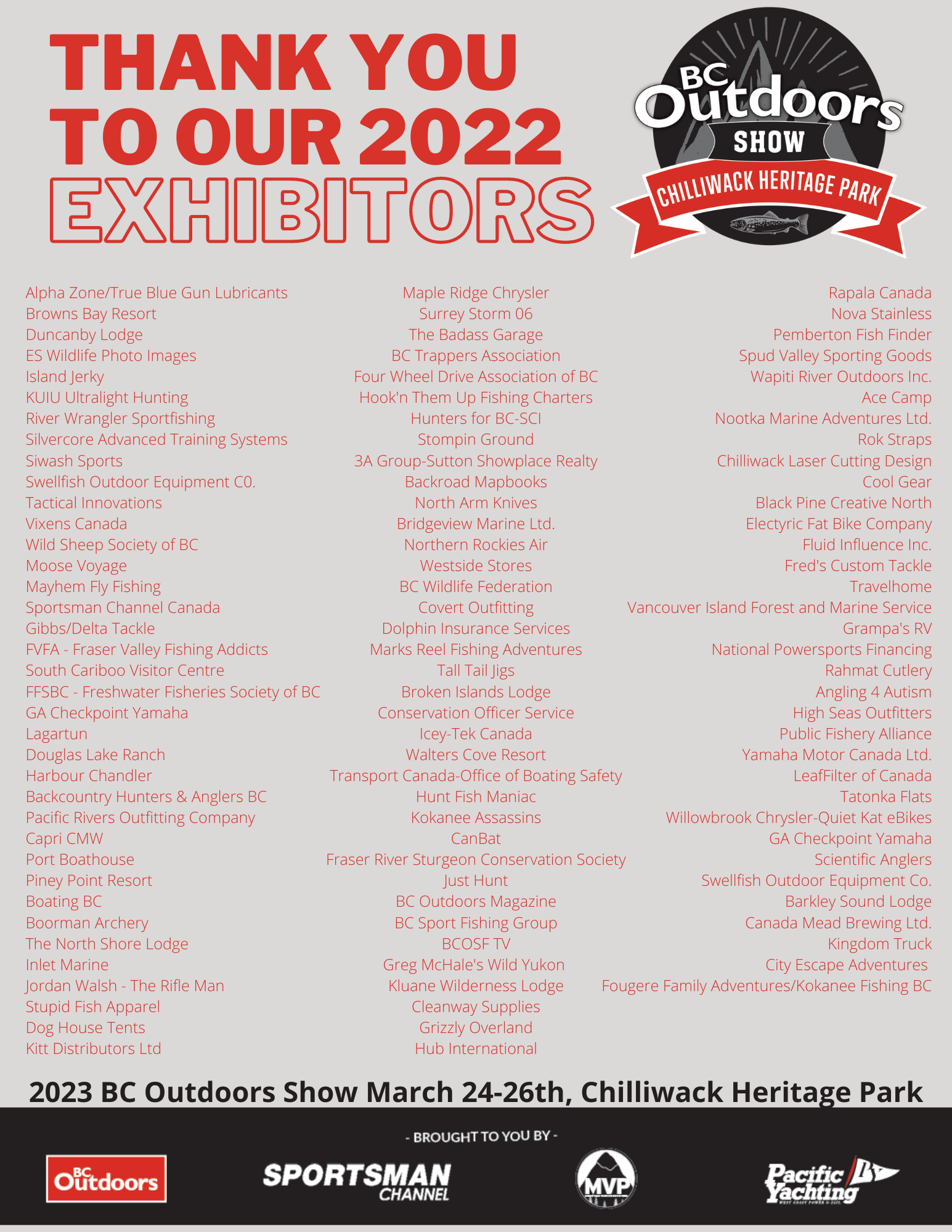 Thank you to our 2022 exhibitors!